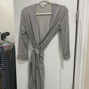Diane von Furstenberg black and white wrap dress
